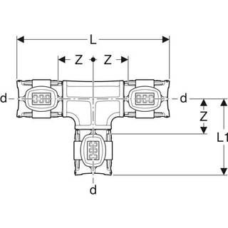 Geberit Flowfit T-Stykke Lige Ppsu 32Mm