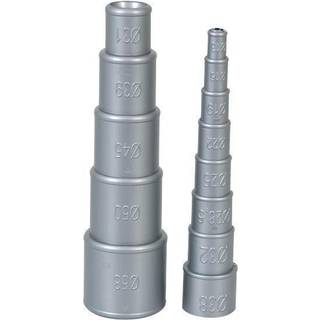 Slangeadapter, plast, 13 mm (1/2") til 38 mm (1 1/2"), sølv