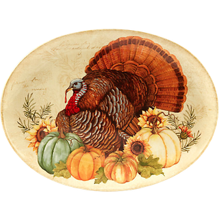 Certificeret International 22749 Efterårsfelter Oval Turkey Pad 18 """" X 13.5 """" Servware -serveringstilbehør En størrelse multicolored