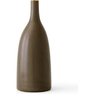 Audo Copenhagen Vases - 'Strandgade' stem vase in OLIVE GREEN GLAZED CERAMIC