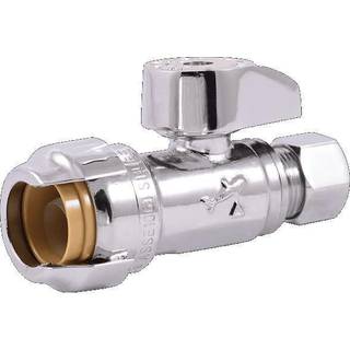 Sharkbite 1/2 x 3/8 tommer komprimering lige stop ventil kvart drej push for at forbinde messing VVS-passende PEX-rør kobber CPVC PE-RT HDPE 2303