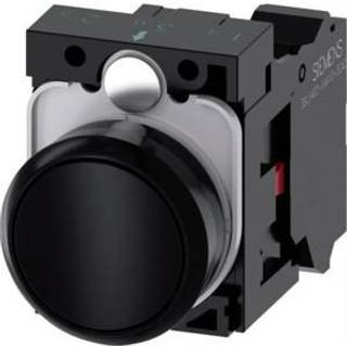 Siemens Trykknap, 22mm, sort, 1nc