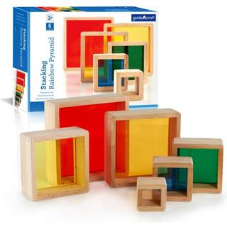 Guidecraft Stacking Rainbow Pyramid: Kids farverig læring og pædagogisk legetøj