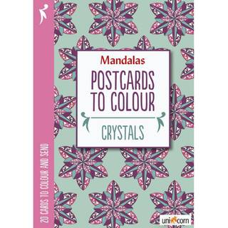 Mandalas Postcards to Colour - CRYSTALS Sider:20 kort, der kan tages ud af bogen Format:12 cm x 17 cm Materiale:240 g papir fra bæredygtigt skovbrug. Trykt i Danmark.