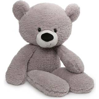GUND Fuzzy Teddybjørn i plys, Grå - 13,5 tommer, Slappe arme, Skævt smil, Overfladevaskbar, Alder: 1 år og opefter