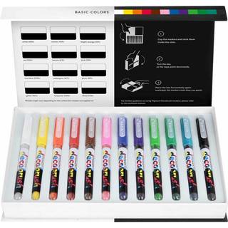 PIGMENT Deco Brush Marker Basic Colors Set 12 Farben