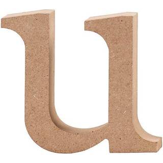 Elegant Træbogstav 'u' - 8,5 cm Højde