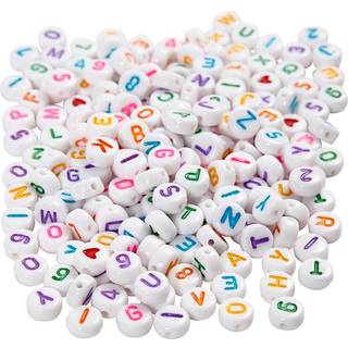 Hvide Bogstavperler 7 mm - 200 g til Kreative Projekter