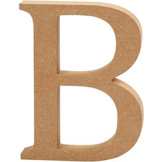 Stort Træbogstav B - 8 cm H, 1,5 cm Tykkelse