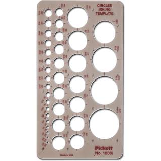 Pickett Circles-skabelon 1200 - Cirkelområde 1/16 til 1-3/8 tommer; Indbyggede forhøjninger til rene, smudsfri linjer; Fremstillet i USA