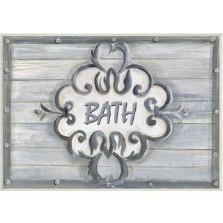 Stupell Industries The Stupell Home Decor Collection Bath Grey Bead Board med rulle badev?relse v?gplak 10 x 15 design af kunstner Bonnie Wrubles
