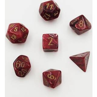 Chessex Manufacturing 27434 Vortex Bugundy med guldnumre terninger sæt af 7