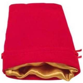 Dice Bag - Red Velvet with Gold Satin - Metallic Dice Games