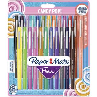 Paper Mate Flair Felt Tip Pens | Medium spids (0,7 mm) | Forskellige candy-POP-farver | 24 styk