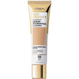 L’Oréal Paris Age Perfect Radiant Serum Foundation SPF 50 Beige Rose, fugtgivende Vitamin B3 til moden hud, 30 ml