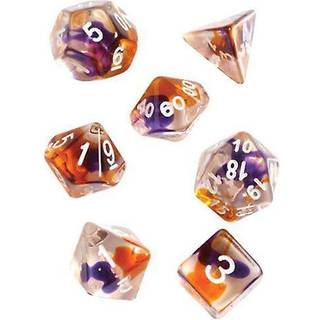 Purple Orange Clear Dice Set - Rollespilsterninger - Sirius Dice