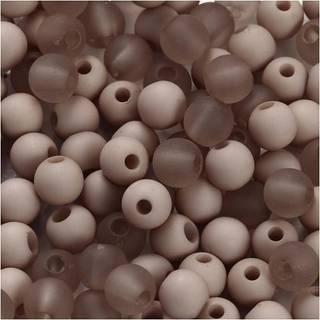 Lys Grå Plastperler 6 mm - 40g til Smykkefremstilling