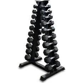 Hex Håndvægtsæt med stativ, 10-par: 2 - 12.5 kg, JTC Power