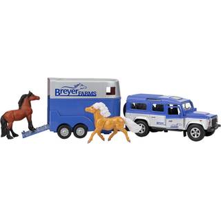 Breyer Horses Farms Land Rover og Tag-A-Long Trailer og Playset | Die rollebes?tning | 3,25 H x 10,5 L x 2,5 D | 2 Stablemates Heste inkluderet |
