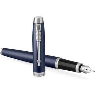 Parker IM-fyldepen | mat blå | medium spids med patron med blå blæk | gaveæske