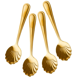 Rice - Seashell teske sæt, gulfarvet - 4 stk.