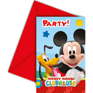 Mickey Mouse Indbydelser 6 stk.