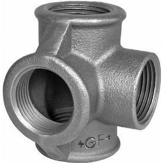Georg Fischer tee med sideudløb galvaniseret 1''