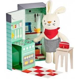 Petit Collage Rubie The Rabbit in the Kitchen Play Set - Inkluderer udstoppet dyreleget?j og pop -out play -s?tboks - Perfekt i timevis med foreg