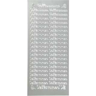 Sølv Velkommen Stickers - 10x23 cm, Selvklæbende