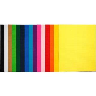 Bølgekarton 50x70 cm, 15 ark i assorterede farver