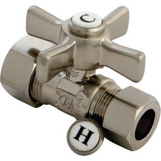Kingston Brass CC44458ZX 5/8 """" OD -komprimering x 1/2 """" OD -komprimering lige ventil b?rstet nikkel