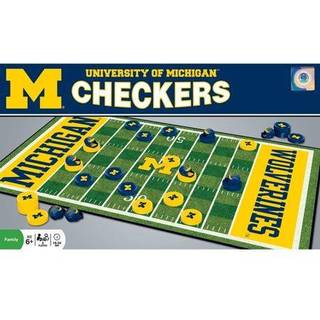 Masterpieces Family Game - NCAA Michigan Wolverines Checkers - Officielt licenseret br?tspil til b?rn og voksne