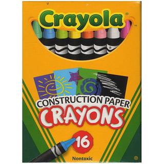 Crayola Construction Paper Crayons (16ct) Kids Crayons Langvarige ikke-giftige livlige farver til børnekunst og håndværk i alderen 3