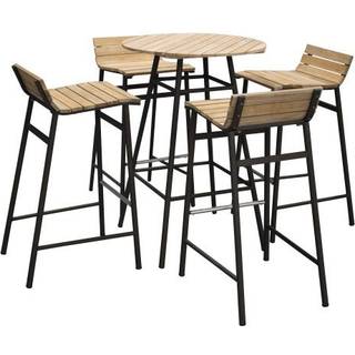 Venture Design Mexico barsæt med 4 stole, natur/sort