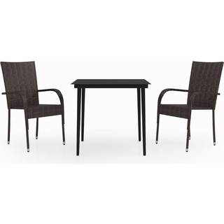 Spisebordssæt til Haven - Sort / 80 cm bordlængde / 2