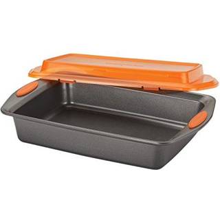 Rachael Ray Bakeware Nonstick Baking / Cake Pan med l?g og griber rektangel - 9 tommer x 13 tommer gr?
