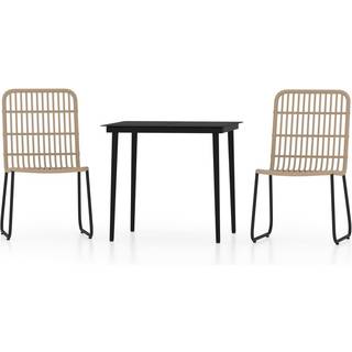 Spisebordssæt Til Haven 9 Dele - 2 / Sort / 80 cm bordlængde