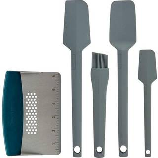 Smag af hjemmet 4 stykker aske gr? silikone redskabss?t - Inkluderer spatel spoonula basting/konditorb?rste & mini spatel