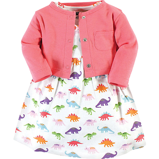 Hudson Baby baby piger Bomuld og cardigan S?t Casual Dress Girl Dinosaurs 2T US