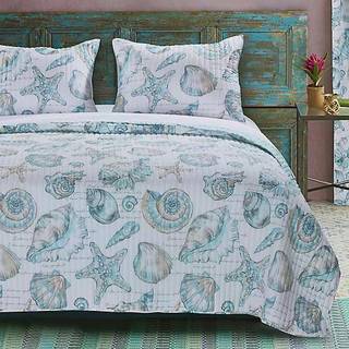 Barefoot Bungalow-GL-1709GMSK Cruz Coastal Quilt Set 3-Piece King/Cal King White