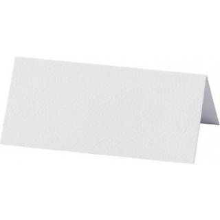 Hvide Bordkort 9x4 cm - 20 stk. i 220 g Karton