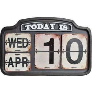 Kalender DKD Home Decor Metal 42 x 3,5 x 27 cm Sort Hvid