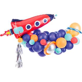 Ballonguirlande Raket Sæt Blå Orange Grøn 154x130 cm – Partydeco Latex Folieballon Eventyr