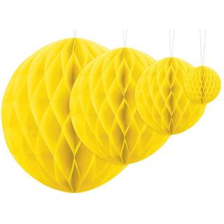 Gul papirvæv kugle, 20 cm