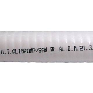 Toiletslange / sanitetsslange Hoses Technology ALIMPOMP/SAN, PVC-slange &amp; stålspiral, 20 mm (25/32"), 30 meter, hvid