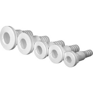 Skroggennemføring til slange TruDesign Skin Fittings with Tails, komposit, lige, buet, 50 mm, G 1 1/4" (BSP) til 32 mm (1 1/4") slange, hvid