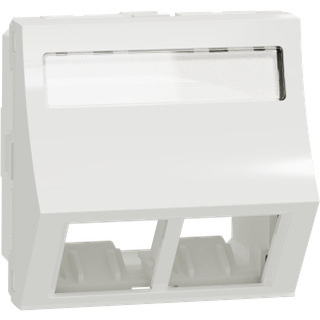 Dataudtag 2Xrj45 S-One, Vinklet, Hvid Schneider Electric