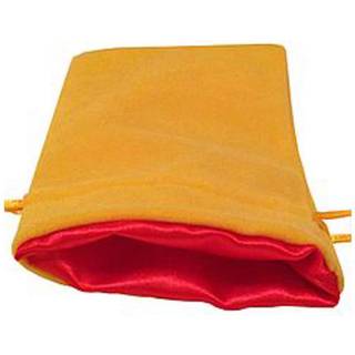 Dice Bag - Gold Velvet with Red Satin - Metallic Dice Games