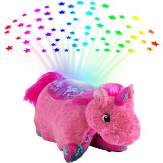 Pillow Pets Farverig Pink Unicorn Sleepime Lite 11 """" Fyldt dyreformet natlys