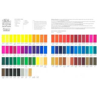 Designers Gouache colour chart, hand painted